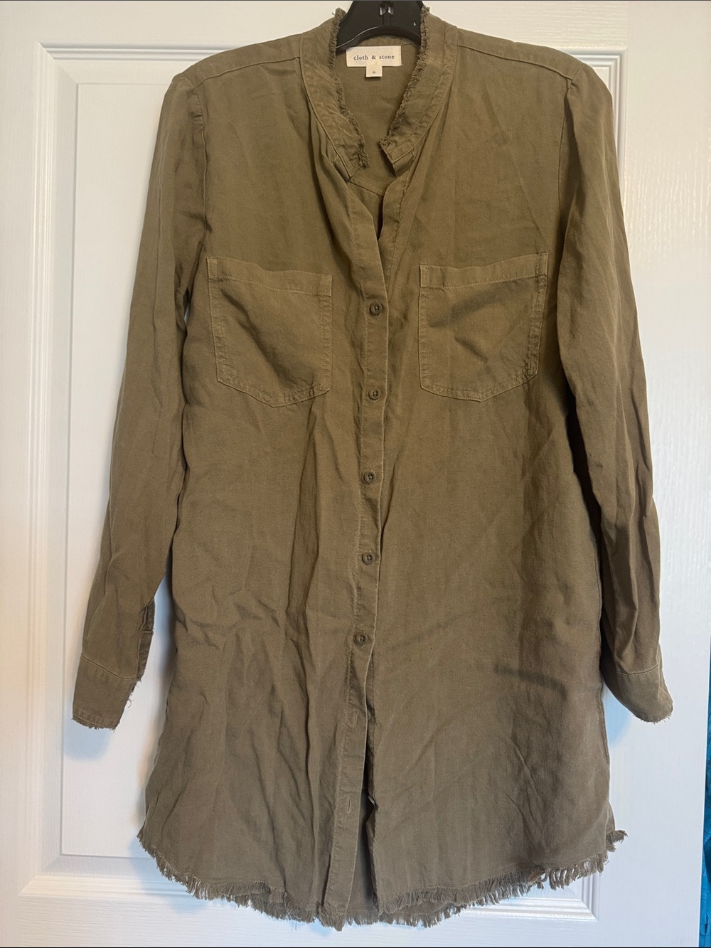 cloth & stone olive utility dress